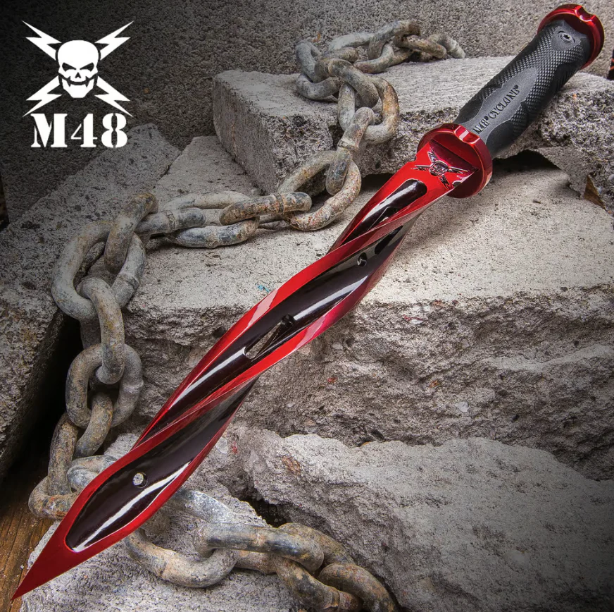 United Cutlery M48 Red Cyclone Twisted Fixed Blade 8.00" in