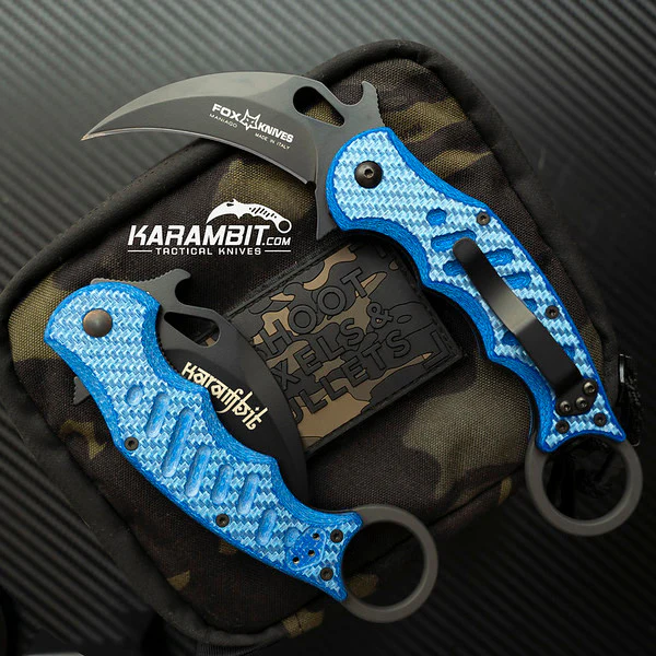Fox 479 Blue Twill G10 Folding Karambit - Emerson Wave