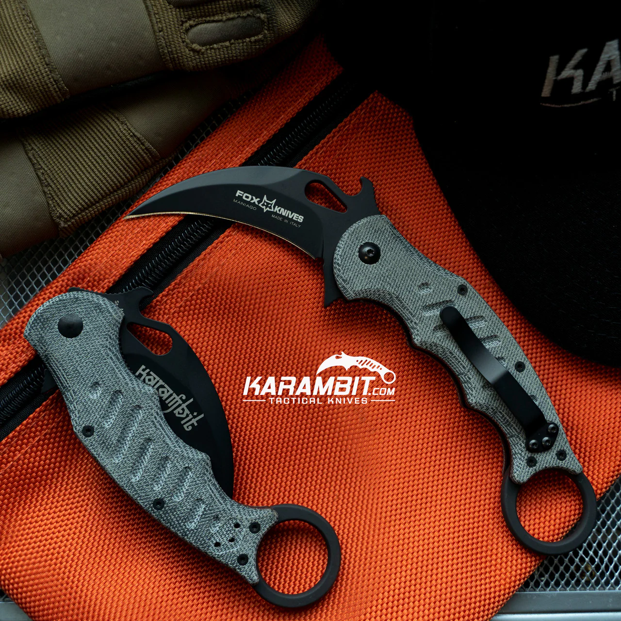 Fox 479 Silver Micarta G10 Folding Karambit - Emerson Wave