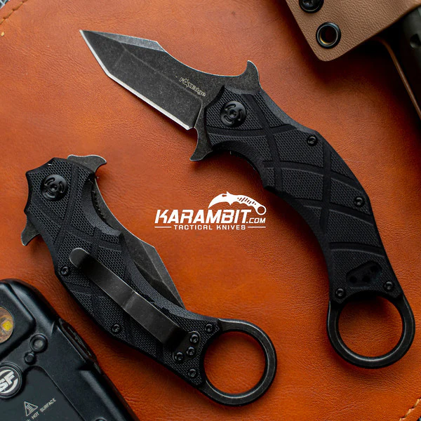 FoxEdge The Claw Straight Black G10 Folding Karambit - Emerson Wave