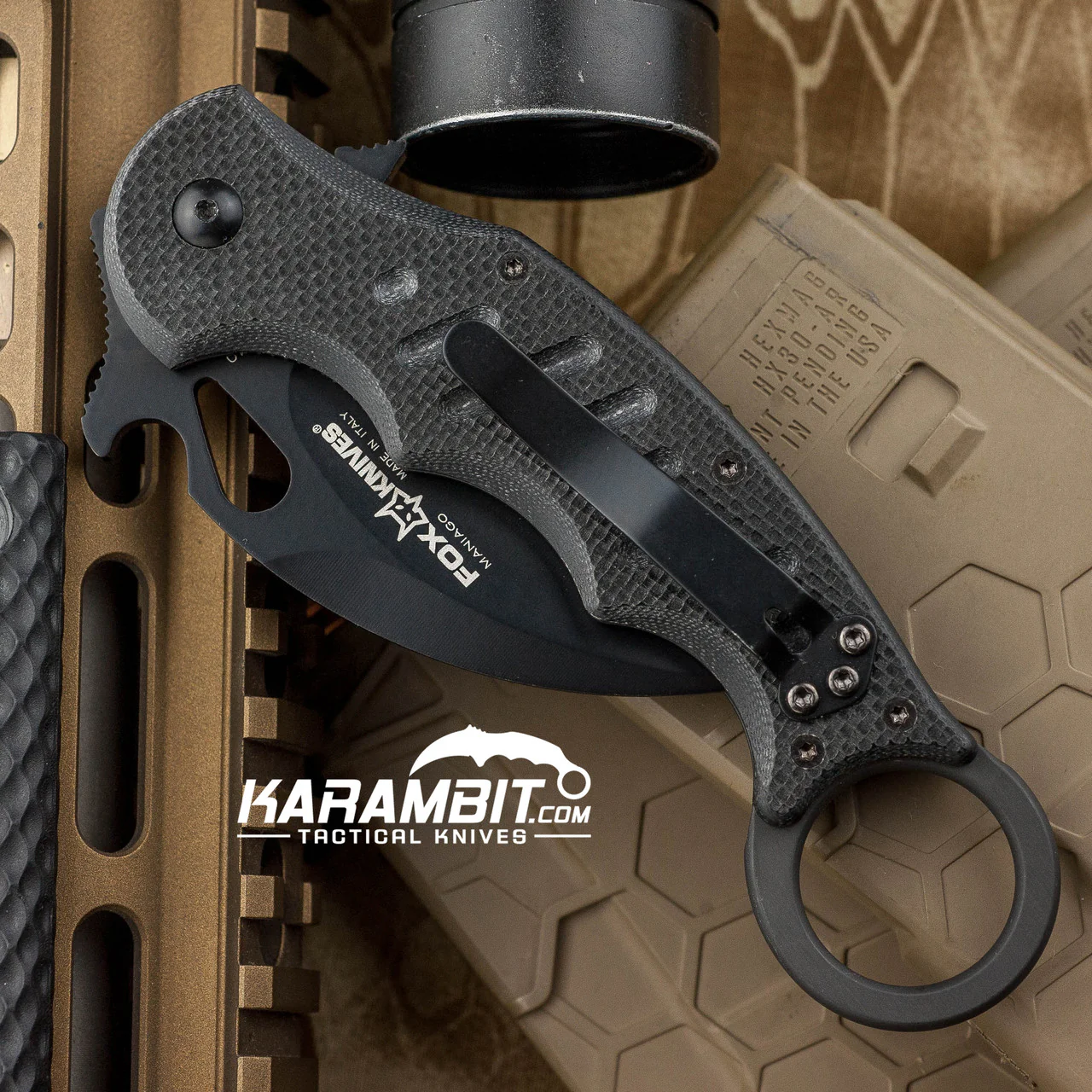 Fox 479 Black G10 Folding Karambit - Emerson Wave - Image 5