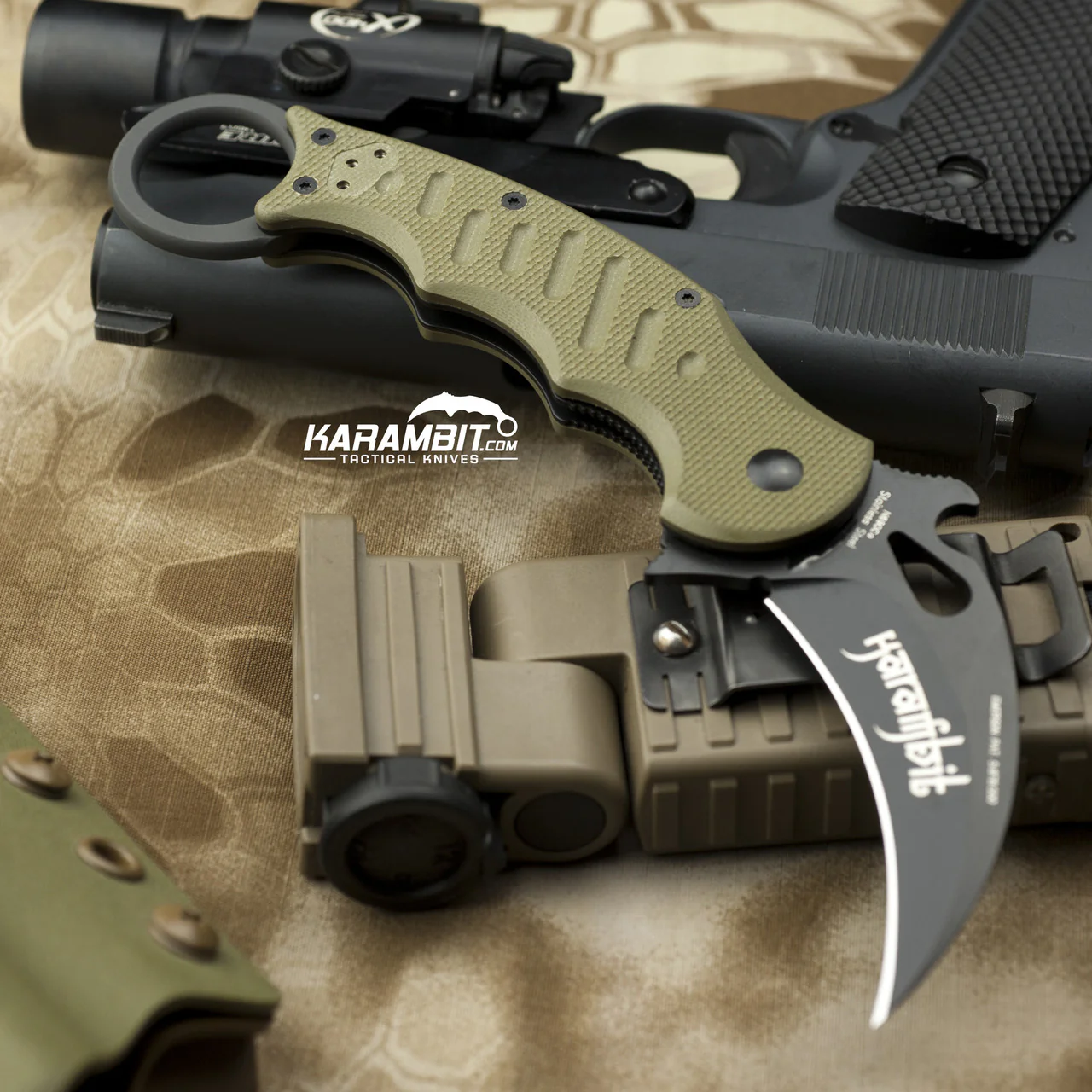 Fox 479 OD Green G10 Folding Karambit - Emerson Wave - Image 3