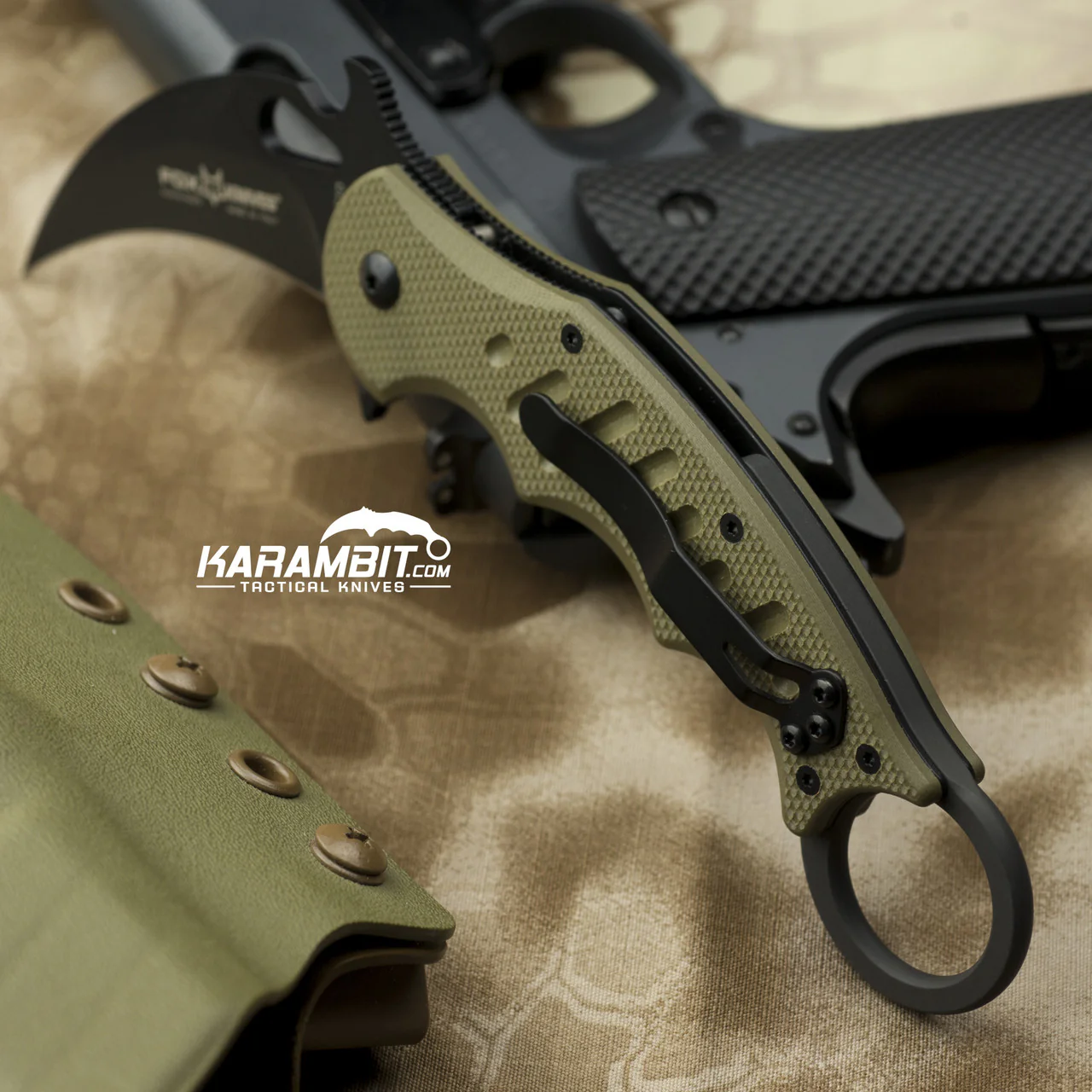 Fox 599 OD Green G10 Folding Karambit - Emerson Wave - Image 5
