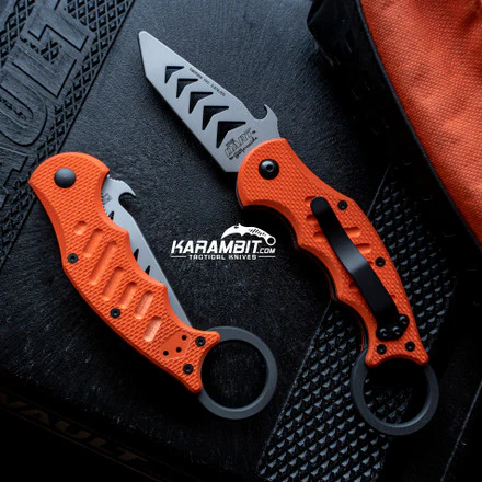 Fox Dart 597 Orange G10 Training Karambit - Emerson Wave - Image 3