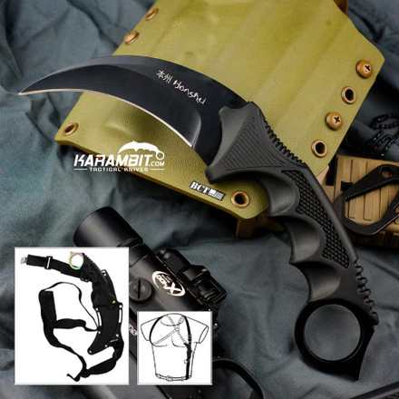 Honshu Black Karambit w/Shoulder Harness - Image 10